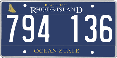 RI license plate 794136