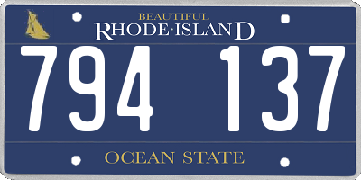 RI license plate 794137