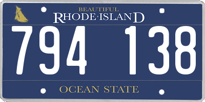 RI license plate 794138