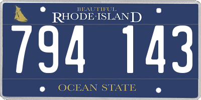 RI license plate 794143