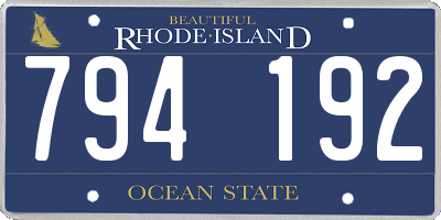RI license plate 794192