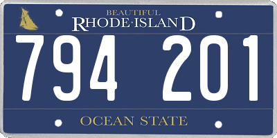RI license plate 794201