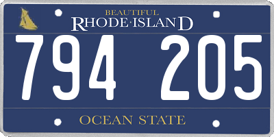 RI license plate 794205