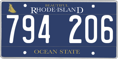 RI license plate 794206