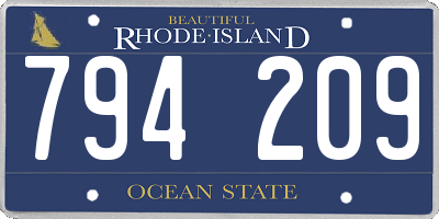 RI license plate 794209