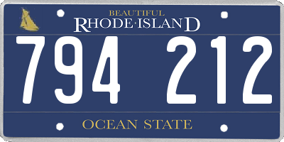 RI license plate 794212