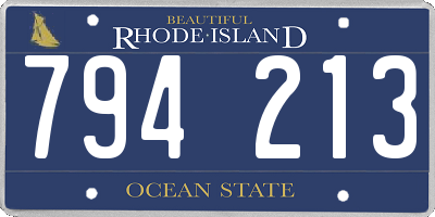 RI license plate 794213