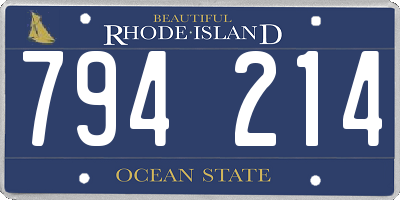 RI license plate 794214