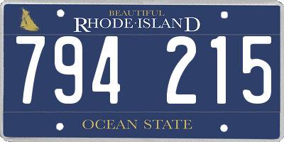 RI license plate 794215