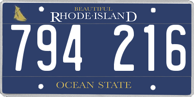 RI license plate 794216