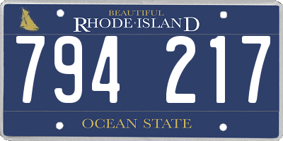 RI license plate 794217