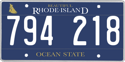 RI license plate 794218
