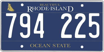 RI license plate 794225