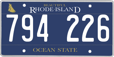 RI license plate 794226