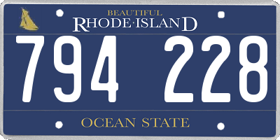 RI license plate 794228