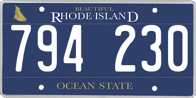 RI license plate 794230