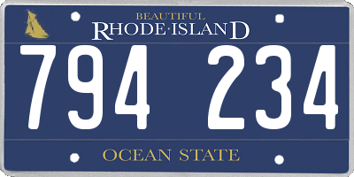 RI license plate 794234