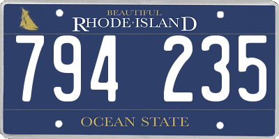 RI license plate 794235