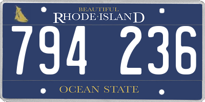 RI license plate 794236
