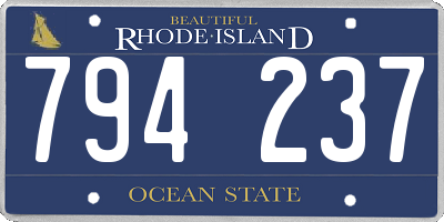 RI license plate 794237