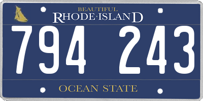 RI license plate 794243