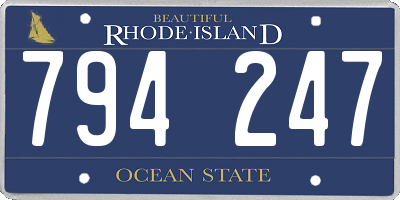 RI license plate 794247