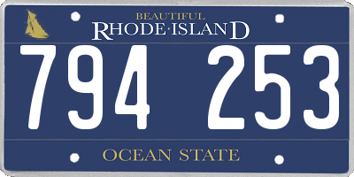 RI license plate 794253