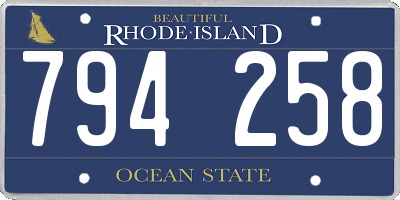 RI license plate 794258