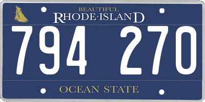 RI license plate 794270