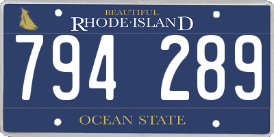 RI license plate 794289