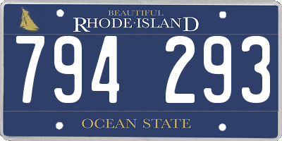 RI license plate 794293