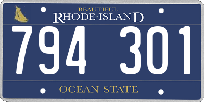 RI license plate 794301
