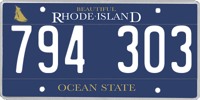 RI license plate 794303