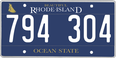 RI license plate 794304