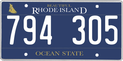 RI license plate 794305