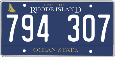 RI license plate 794307