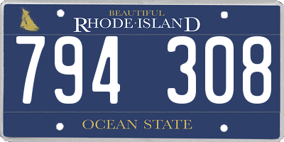 RI license plate 794308
