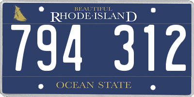 RI license plate 794312