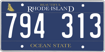 RI license plate 794313