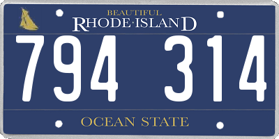 RI license plate 794314