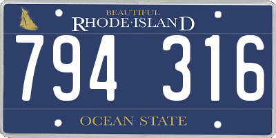 RI license plate 794316