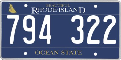 RI license plate 794322