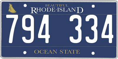 RI license plate 794334