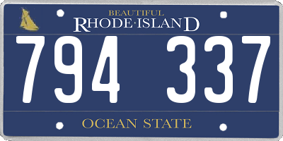 RI license plate 794337