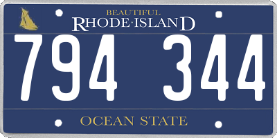 RI license plate 794344