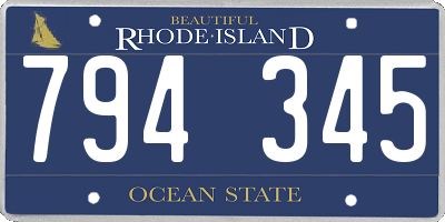 RI license plate 794345