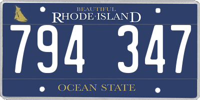 RI license plate 794347