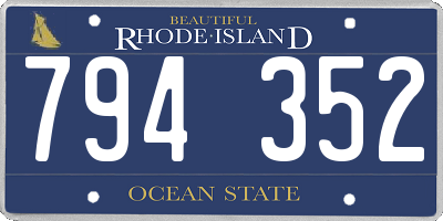 RI license plate 794352