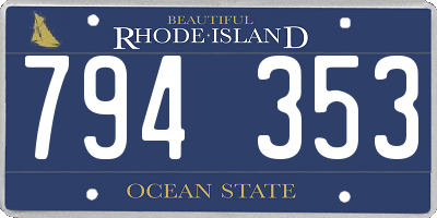 RI license plate 794353
