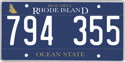 RI license plate 794355